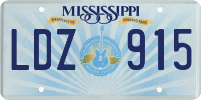 MS license plate LDZ915