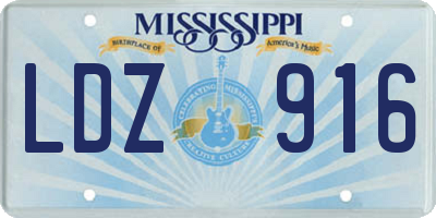 MS license plate LDZ916