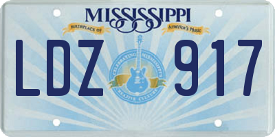 MS license plate LDZ917