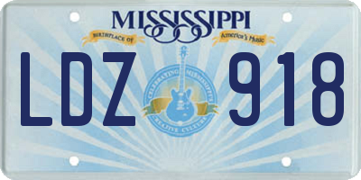 MS license plate LDZ918