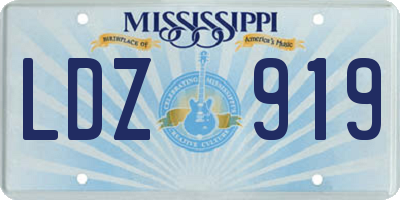 MS license plate LDZ919