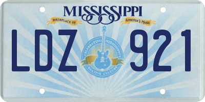 MS license plate LDZ921