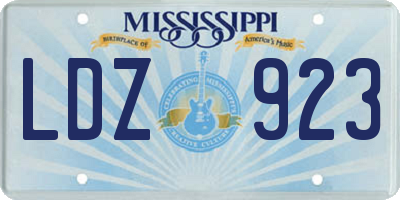 MS license plate LDZ923