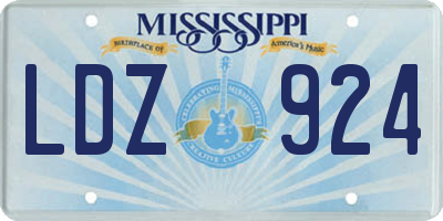 MS license plate LDZ924