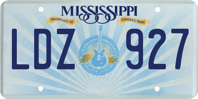 MS license plate LDZ927