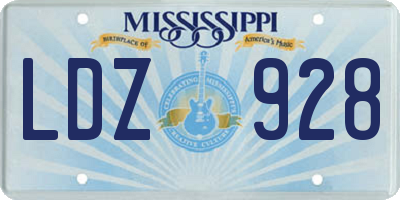 MS license plate LDZ928