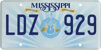 MS license plate LDZ929