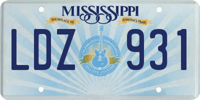 MS license plate LDZ931