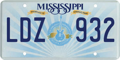 MS license plate LDZ932