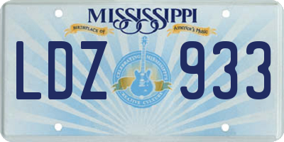 MS license plate LDZ933