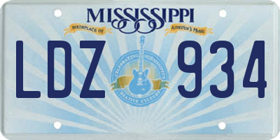 MS license plate LDZ934