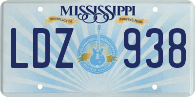 MS license plate LDZ938
