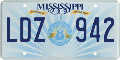 MS license plate LDZ942
