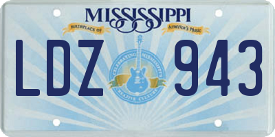 MS license plate LDZ943