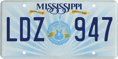 MS license plate LDZ947