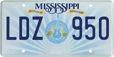 MS license plate LDZ950