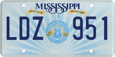 MS license plate LDZ951