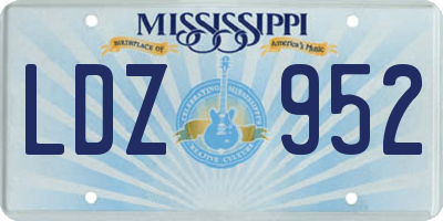 MS license plate LDZ952
