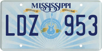 MS license plate LDZ953