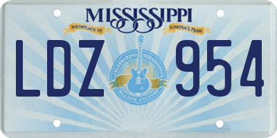 MS license plate LDZ954