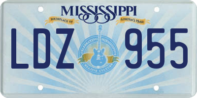 MS license plate LDZ955