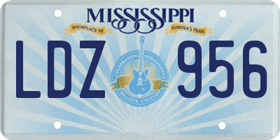 MS license plate LDZ956