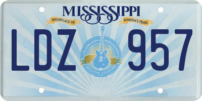 MS license plate LDZ957