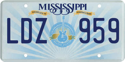 MS license plate LDZ959