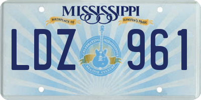MS license plate LDZ961