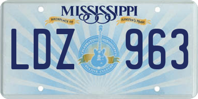 MS license plate LDZ963