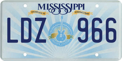 MS license plate LDZ966