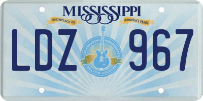 MS license plate LDZ967