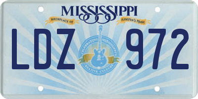 MS license plate LDZ972