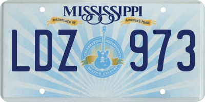MS license plate LDZ973