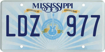 MS license plate LDZ977