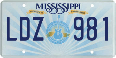 MS license plate LDZ981