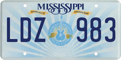 MS license plate LDZ983