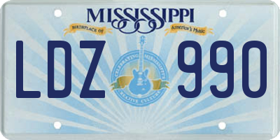 MS license plate LDZ990