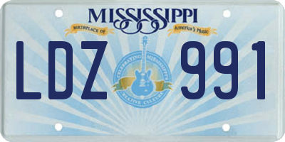 MS license plate LDZ991
