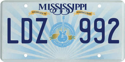MS license plate LDZ992