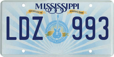 MS license plate LDZ993