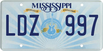 MS license plate LDZ997