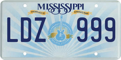 MS license plate LDZ999