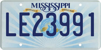 MS license plate LE23991