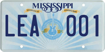 MS license plate LEA001