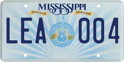MS license plate LEA004