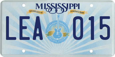 MS license plate LEA015