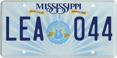 MS license plate LEA044