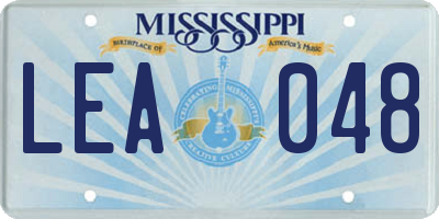 MS license plate LEA048
