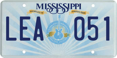 MS license plate LEA051